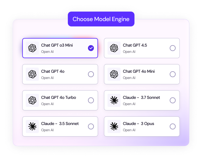 Choose Your AI Model